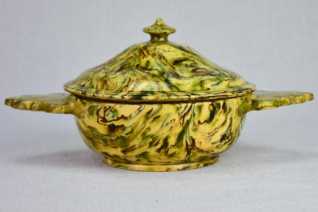 Early twentieth century Pichon Uzes vegetable serving bowl with lid