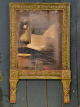 Original Louis XVI mirror with rustic green and red frame