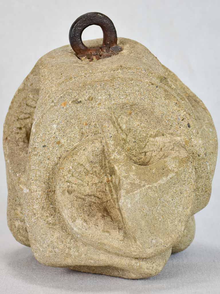 19th-century carved stone counterweight 8¼"
