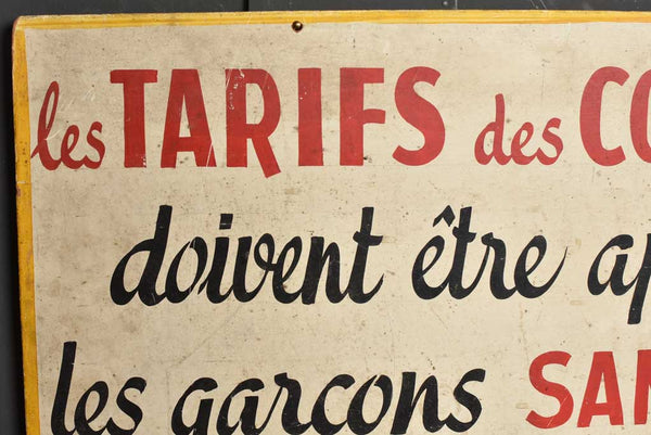 Unusual Provenance French Bistro Sign Age