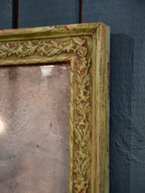 Original Louis XVI mirror with rustic green and red frame 20” x 31½”