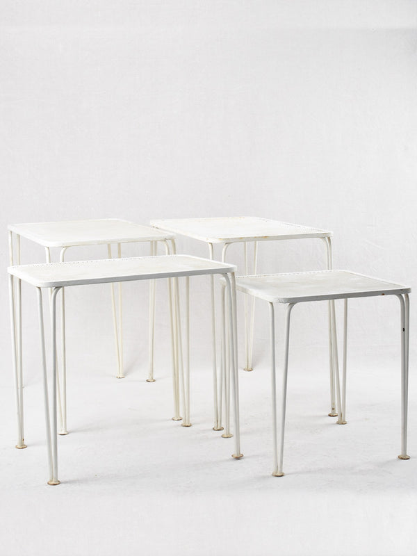 Vintage White Mattego-style Nesting Tables