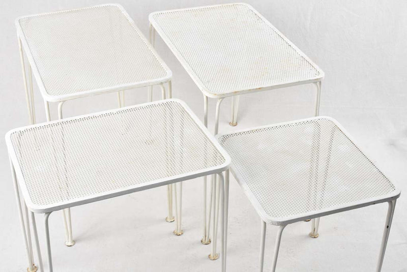 Refurbished Four-piece White Nesting Tables