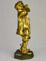 Louis Oury Art Deco bronze sculpture of a young boy 12¼"