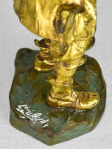 Louis Oury Art Deco bronze sculpture of a young boy 12¼"