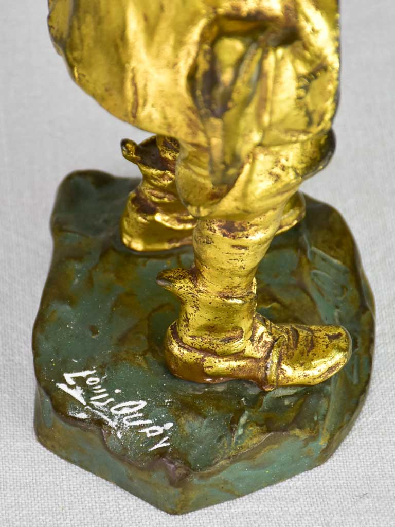 Louis Oury Art Deco bronze sculpture of a young boy 12¼"