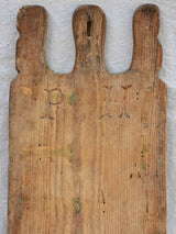 RESERVED PN Long antique French baker's bread board monogrammed PH 38¼"