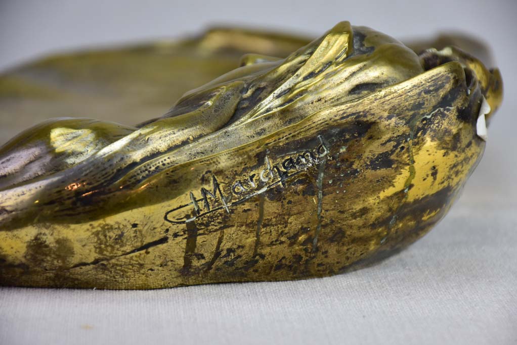 Large Austrian bronze Art Deco vide poche Goldscheider 18"