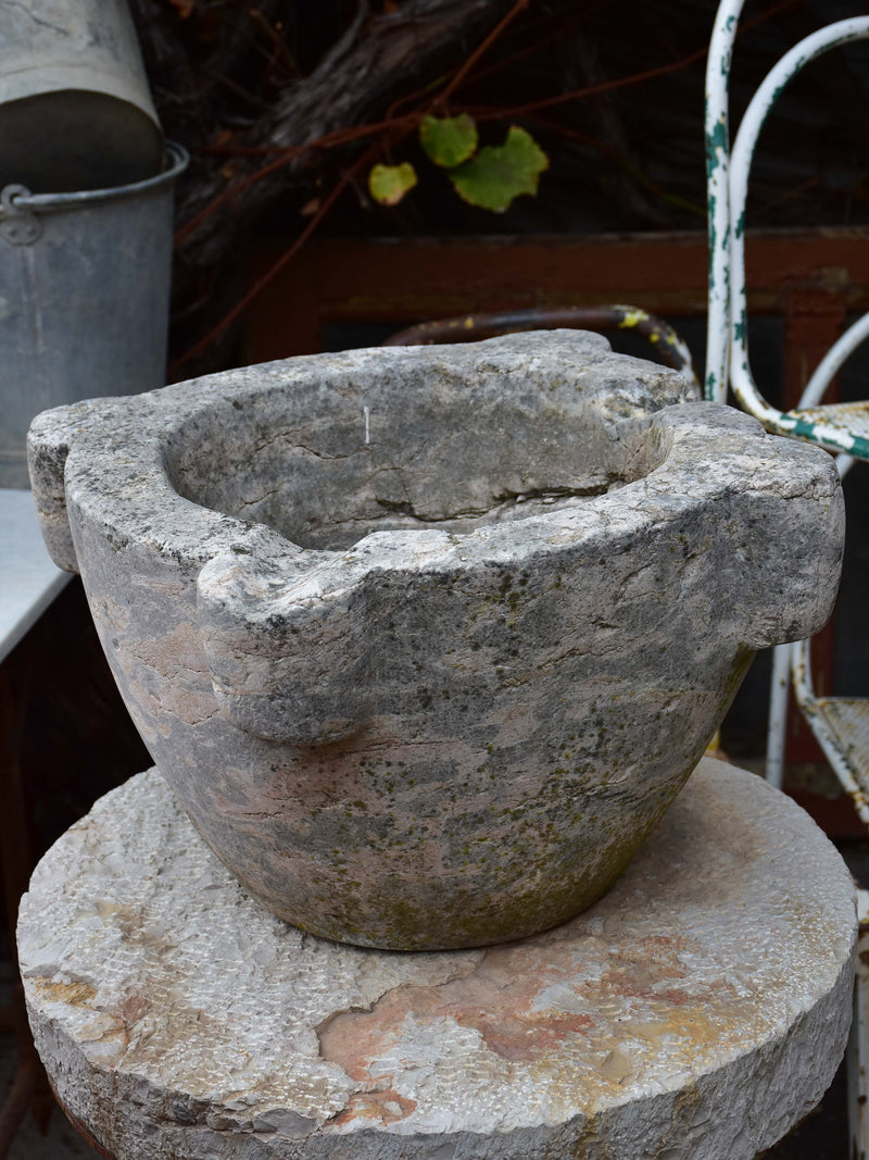 Very large 19th century marble mortar