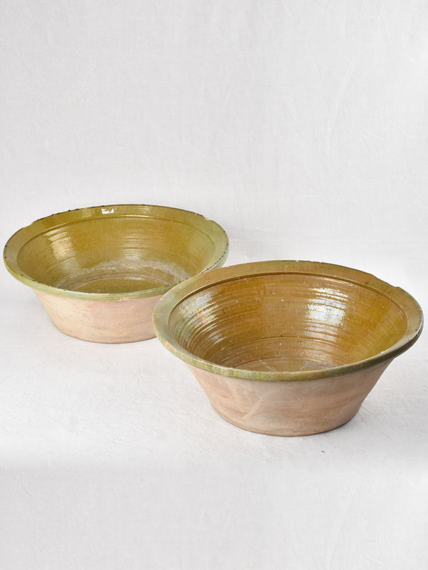 Antique French terracotta tian bowls