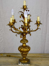 Early 20th Century French candelabra table lamp with six lights 29¼"