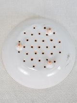 Early 20th-century French strainer plate for strawberries 8"