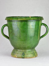 Early twentieth century French planter with green glaze - Castelnaudary 15¼"