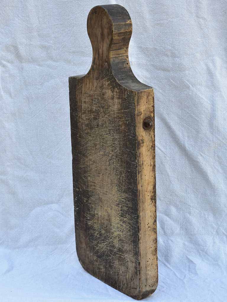 Chunky antique French cutting board with bolts 24" x  9"