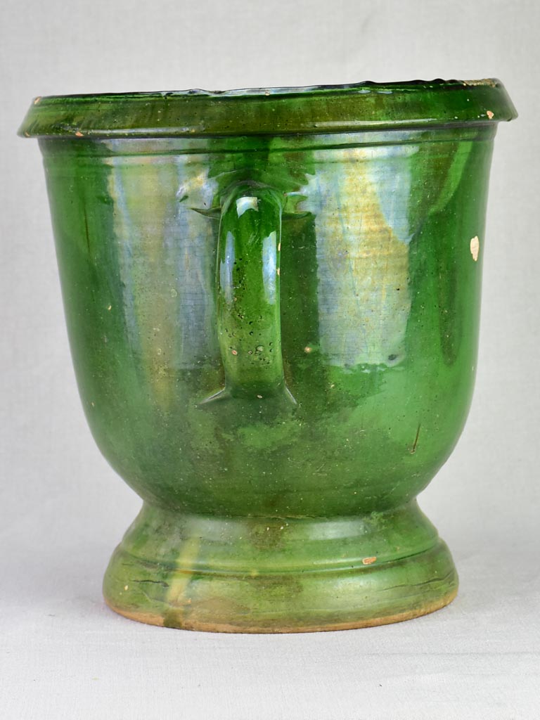 Early twentieth century French planter with green glaze - Castelnaudary 15¼"