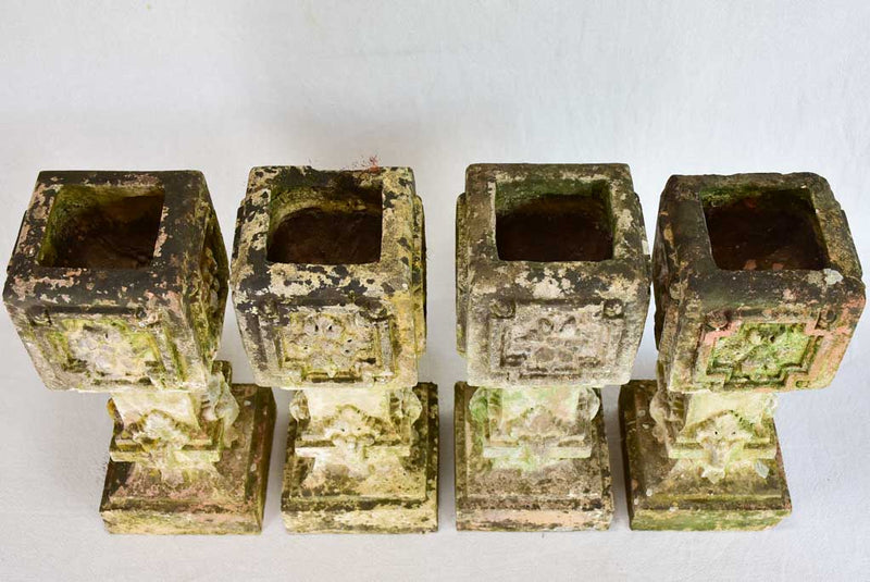Set of 4 clay salvaged balustrades from the early 20th-century 15¾"