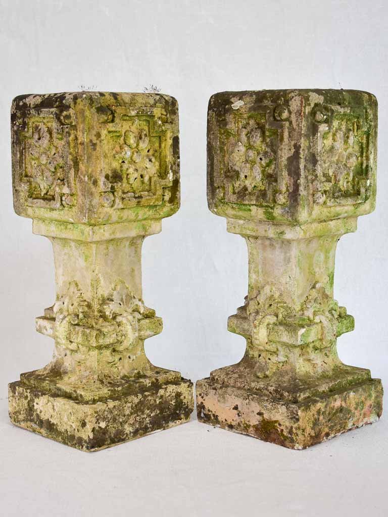 Set of 4 clay salvaged balustrades from the early 20th-century 15¾"