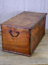 18th Century French travelling trunk with copper decoration