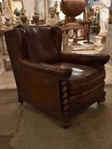French leather club chair – 1920’s