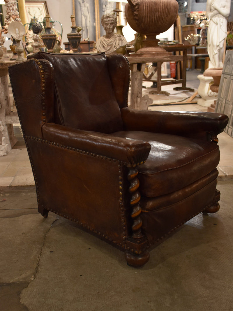 French leather club chair – 1920’s