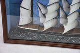 19th Century French model boat diorama 24¾" x 14¼"