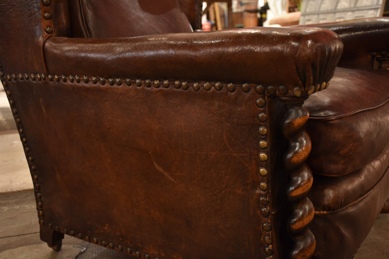 French leather club chair – 1920’s