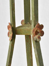 Vintage iron plant stand with green patina 35½"