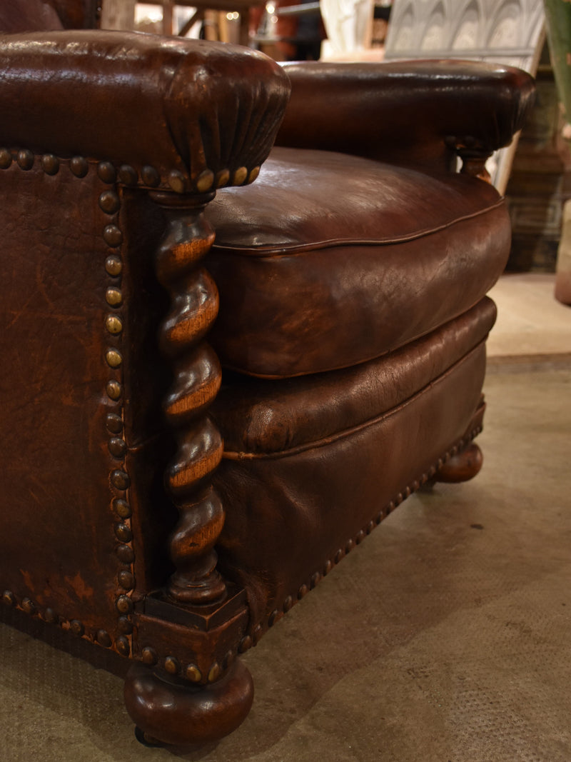 French leather club chair – 1920’s