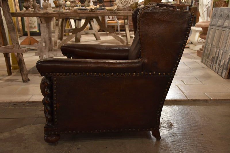 French leather club chair – 1920’s