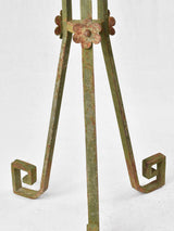Vintage iron plant stand with green patina 35½"