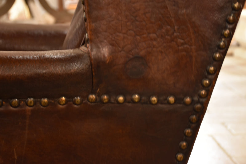 French leather club chair – 1920’s