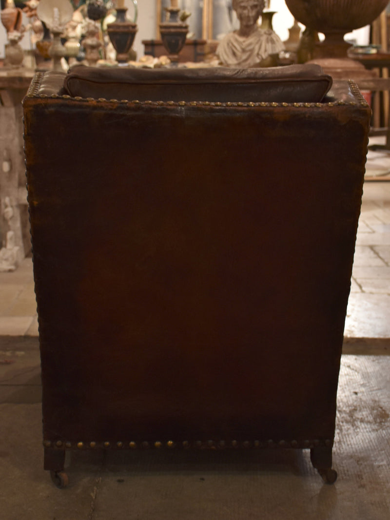 French leather club chair – 1920’s