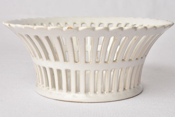 Émile Tessier openwork ceramic fruit bowl - white 8¾"