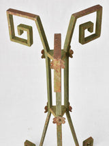 Vintage iron plant stand with green patina 35½"