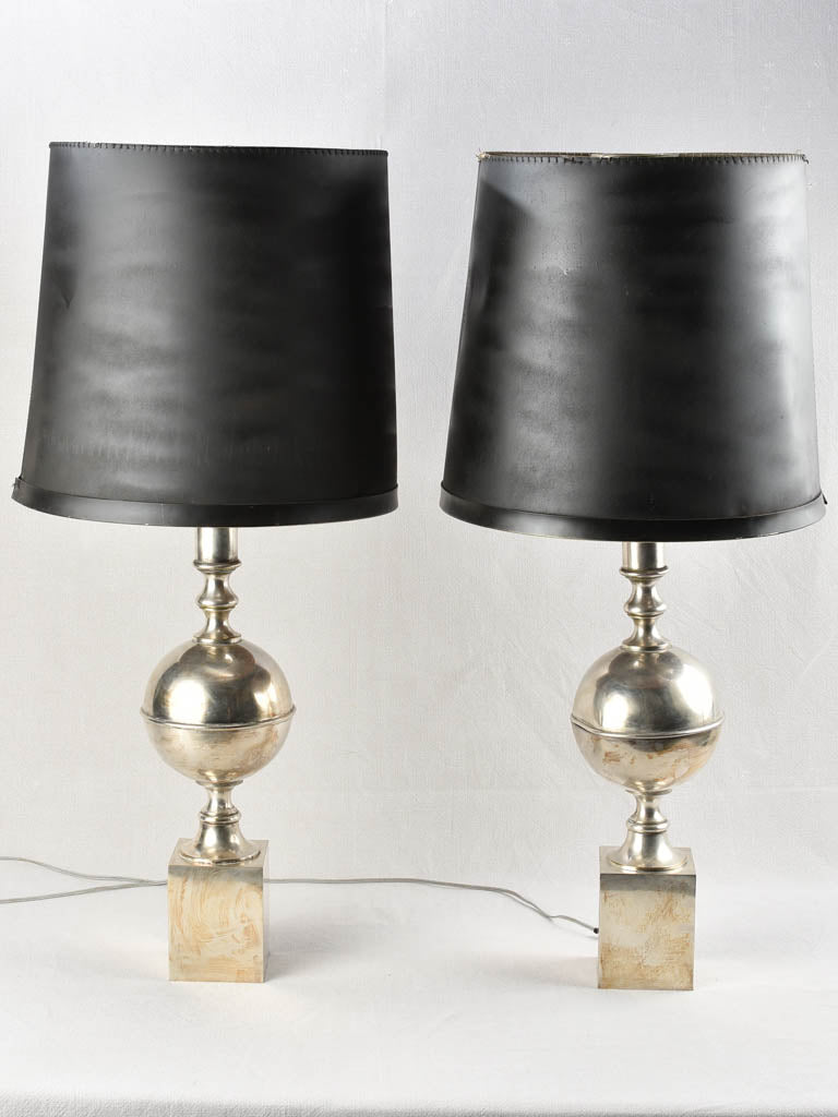 Vintage French silver-gold table lamps