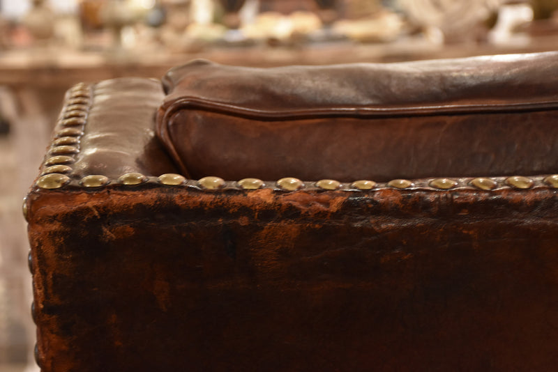 French leather club chair – 1920’s