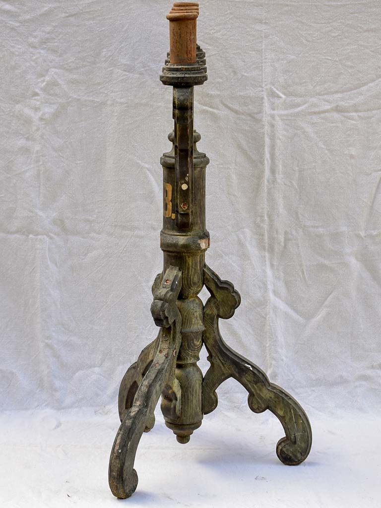 Napoleon III candelabra carved wood with four candleholders monogrammed CB 41""