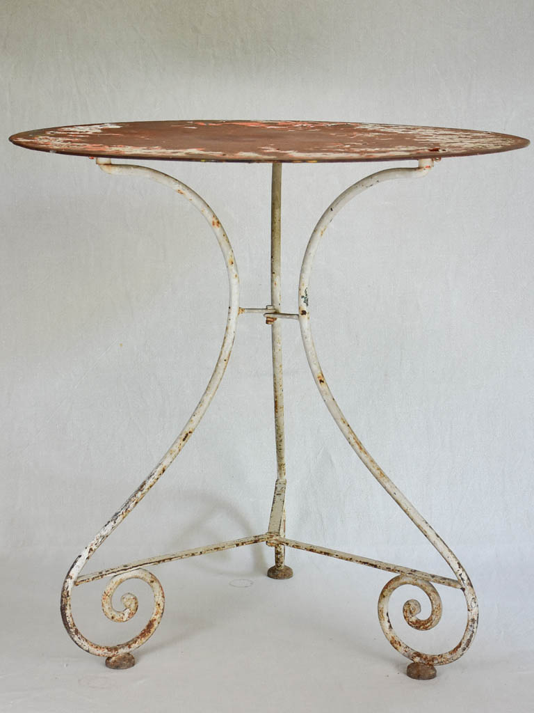 19th-century French voyage folding garden table 27½"