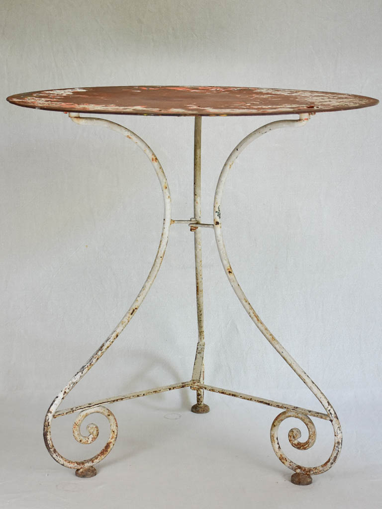 19th-century French voyage folding garden table 27½"