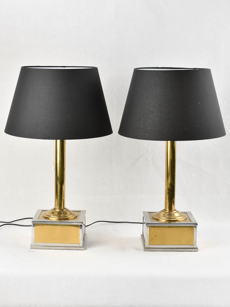 Vintage French Bank Table Lamps
