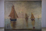 Late 19th Century oil painting of sailing boats 36¼" x 45"
