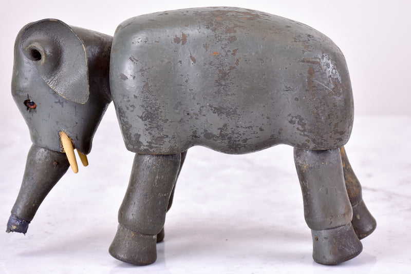 Antique French toy elephant - wooden