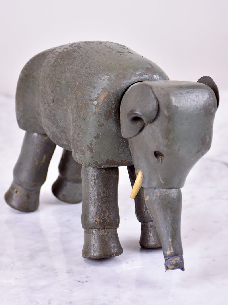 Antique French toy elephant - wooden