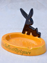 Mid century French ashtray with black rabbit - Route Buissonniere