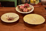 Collection of three antique verre omelette plates