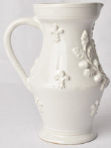 Antique French Tall Ceramic Decorative Pitcher
