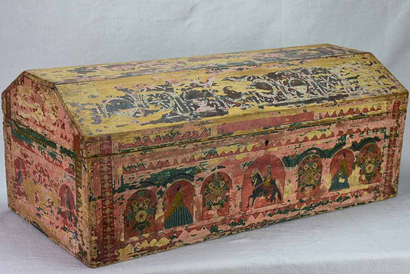 Vintage wooden chest with patina