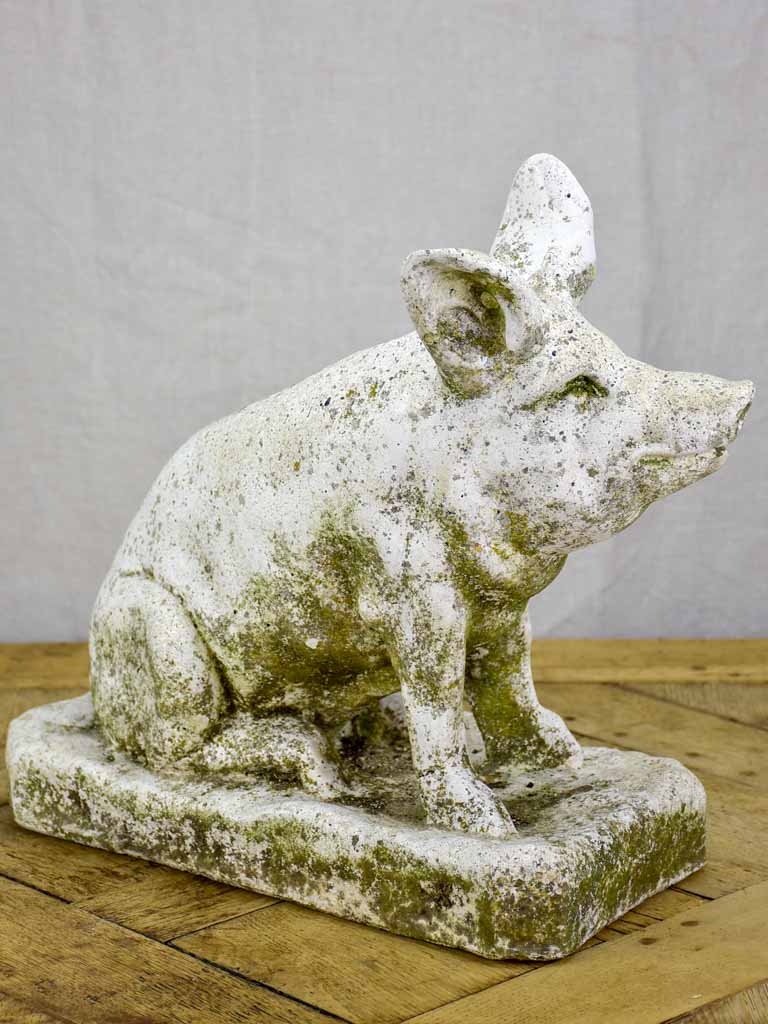 Vintage French sculpture of a pig