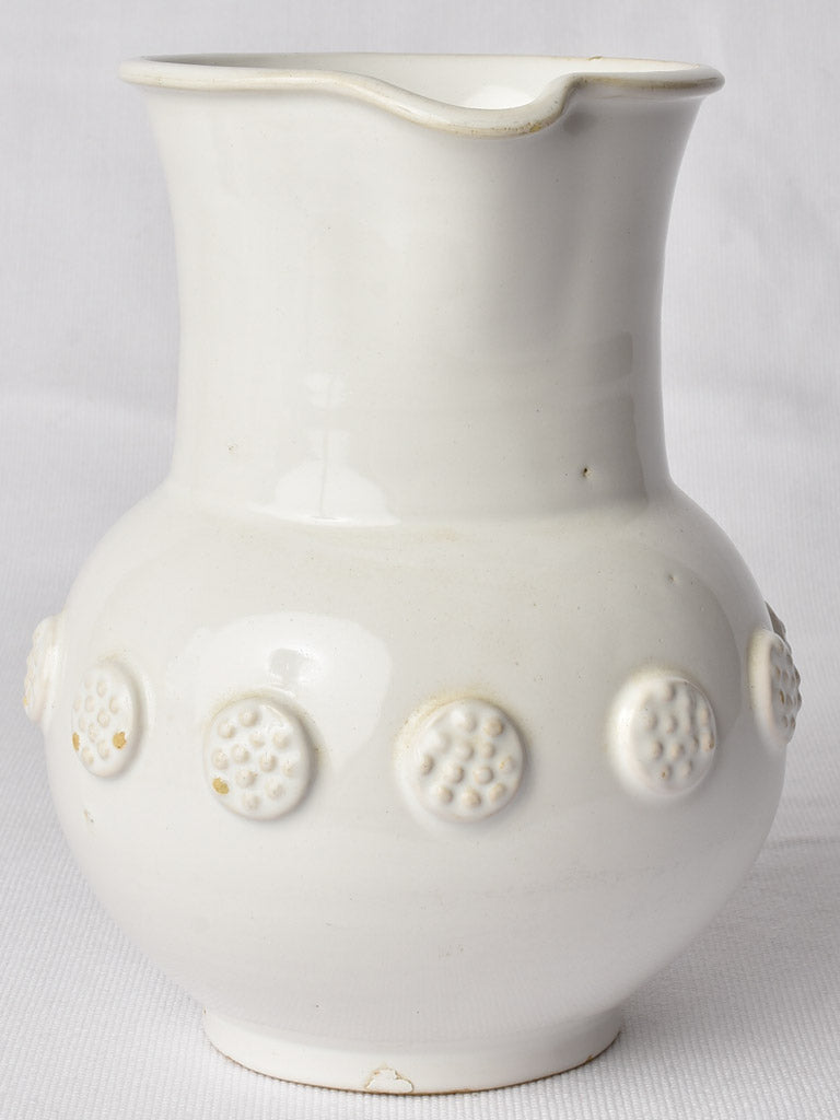 Classic French white ceramic floral jug