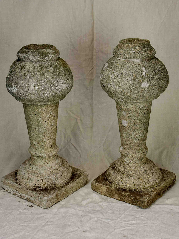 Pair of carved stone balusters